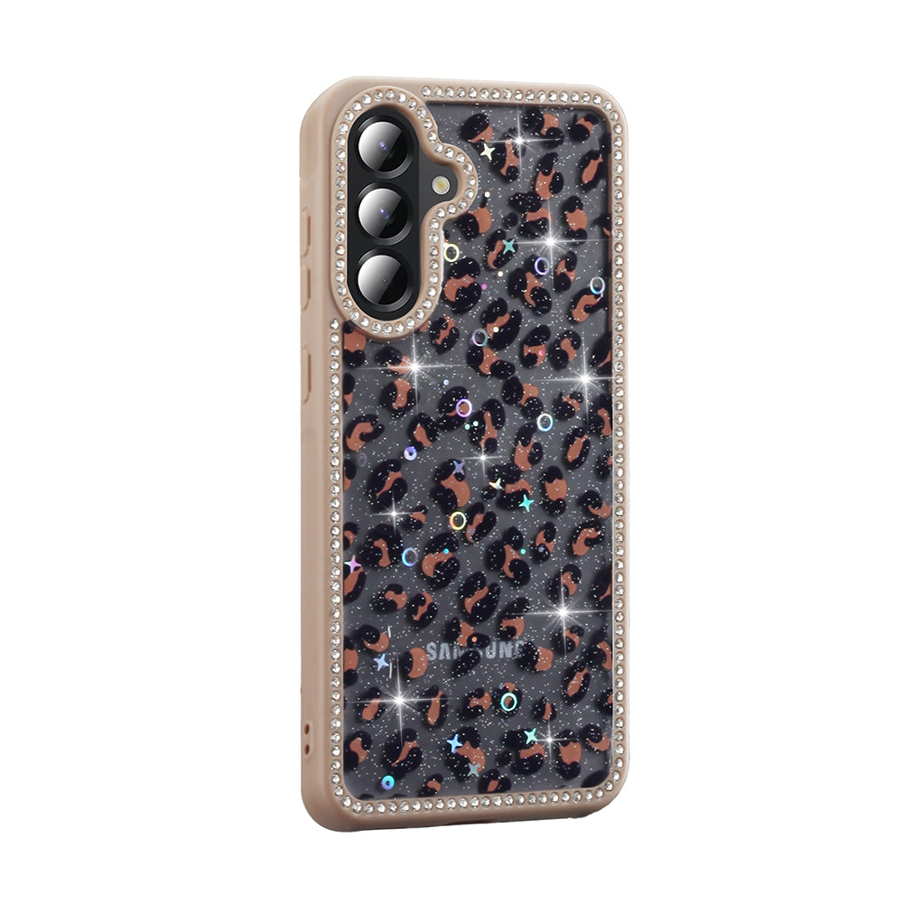 Galaxy A36 Kılıf Taşlı ve Simli Tasarım Zore Azra Kapak Gold