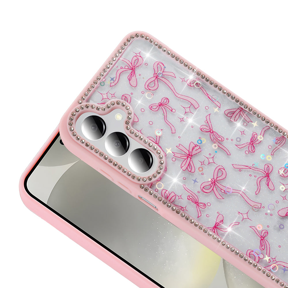 Galaxy A55 Kılıf Taşlı ve Simli Tasarım Zore Azra Kapak Gold