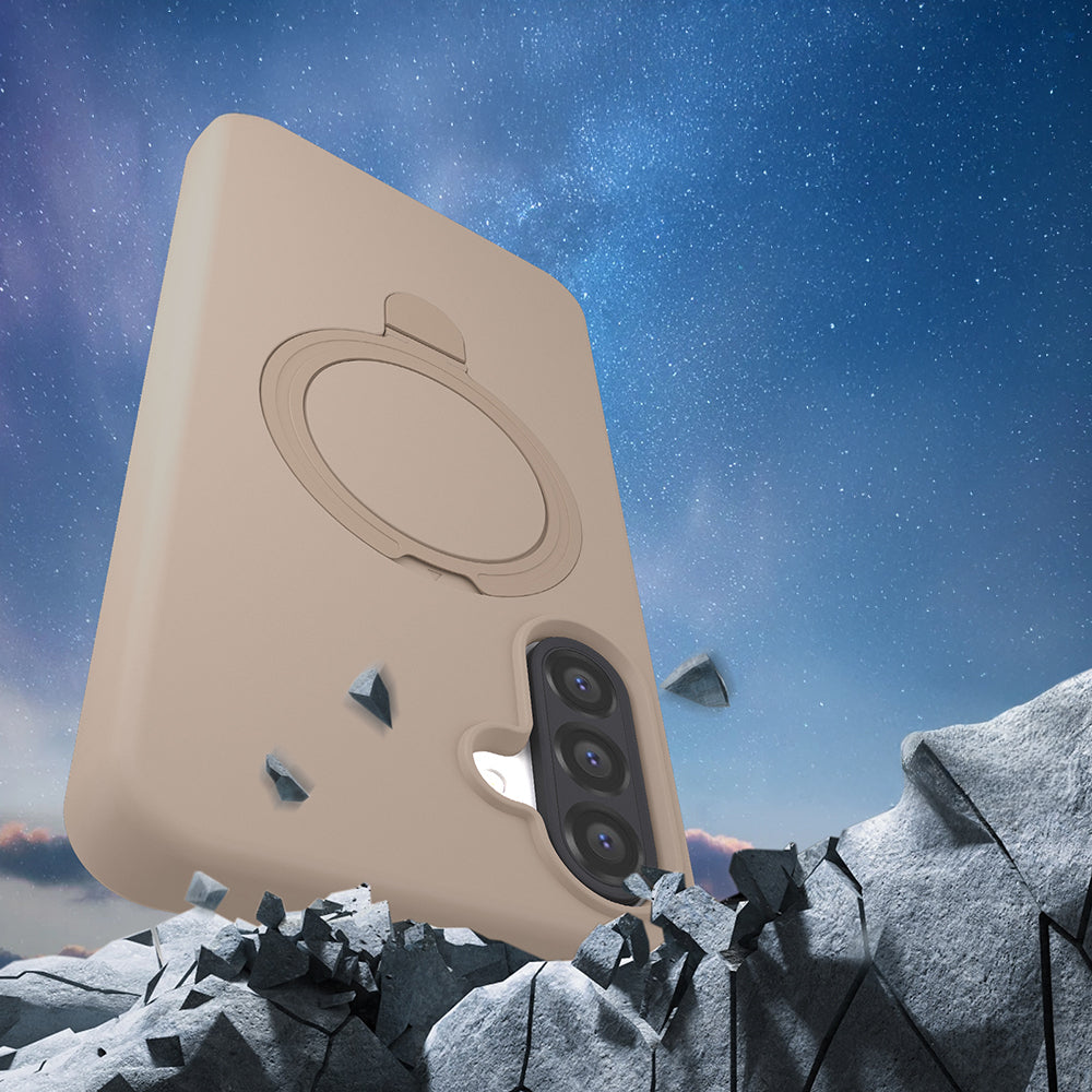 Galaxy A56 Kılıf M-safe Şarj Özellikli Standlı Zore Samara Kapak Titanyum-Gri