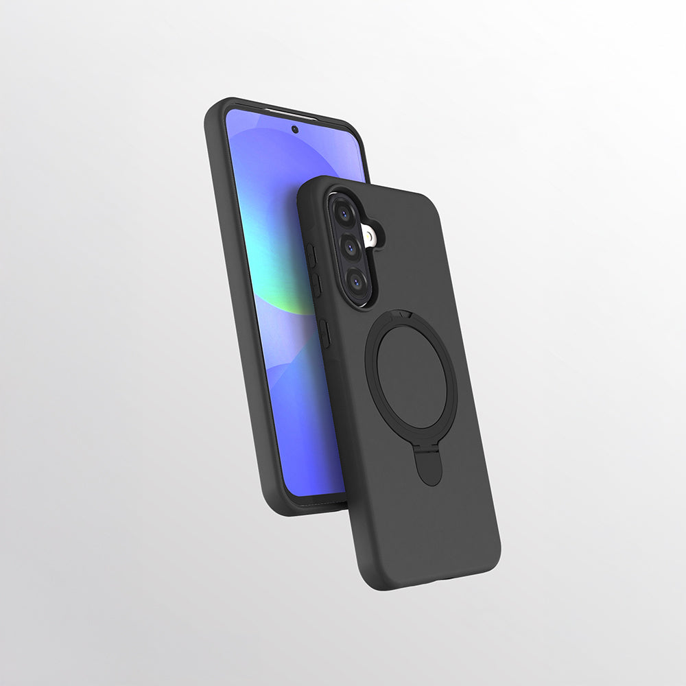 Galaxy A56 Kılıf M-safe Şarj Özellikli Standlı Zore Samara Kapak Siyah