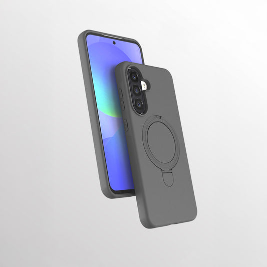 Galaxy A56 Kılıf M-safe Şarj Özellikli Standlı Zore Samara Kapak Titanyum-Gri