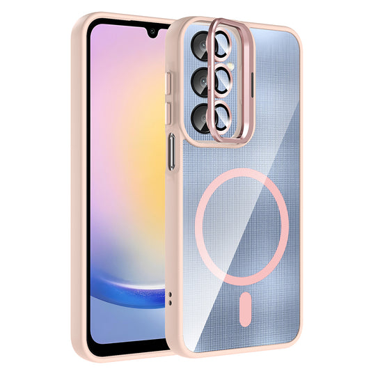 Galaxy A56 Kılıf Standlı ve Kamera Lens Hediyeli Zore Etro Kapak Pembe