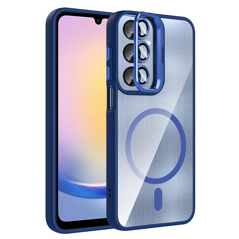 Galaxy A56 Kılıf Standlı ve Kamera Lens Hediyeli Zore Etro Kapak Gri