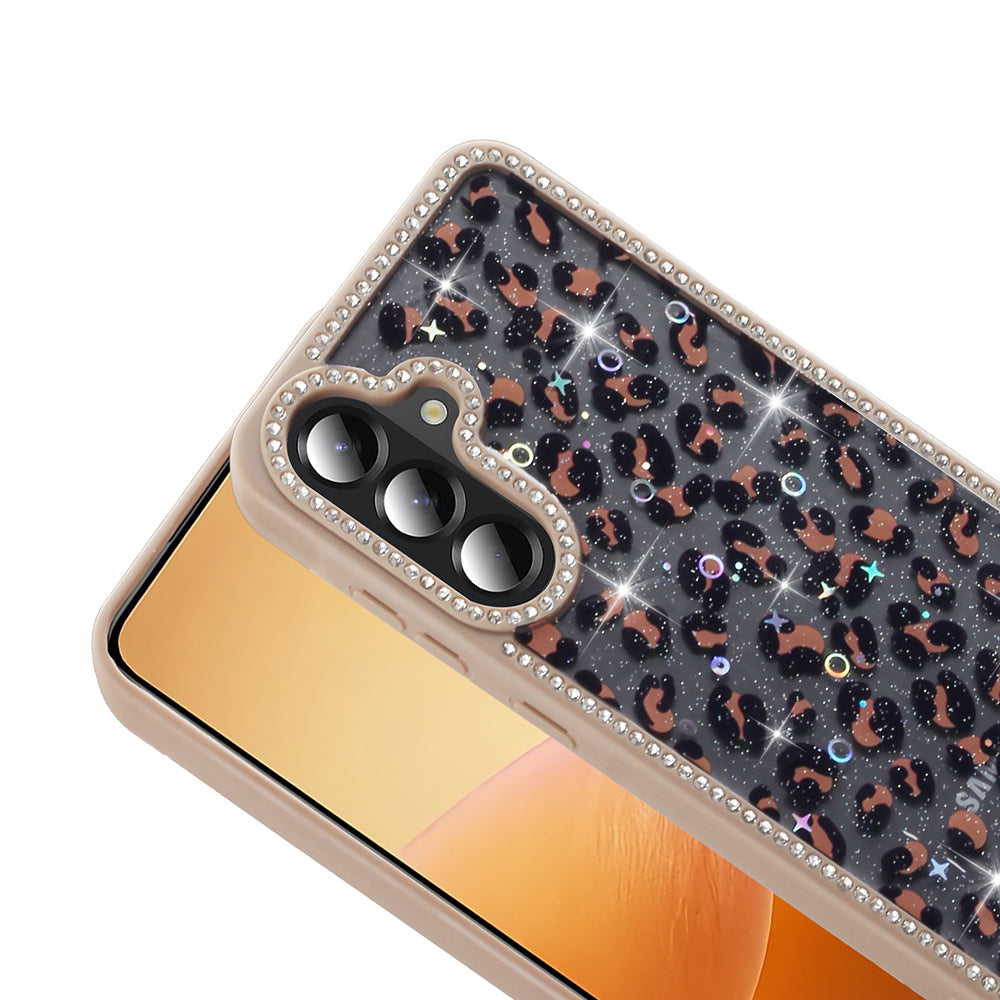 Galaxy A56 Kılıf Taşlı ve Simli Tasarım Zore Azra Kapak Gold