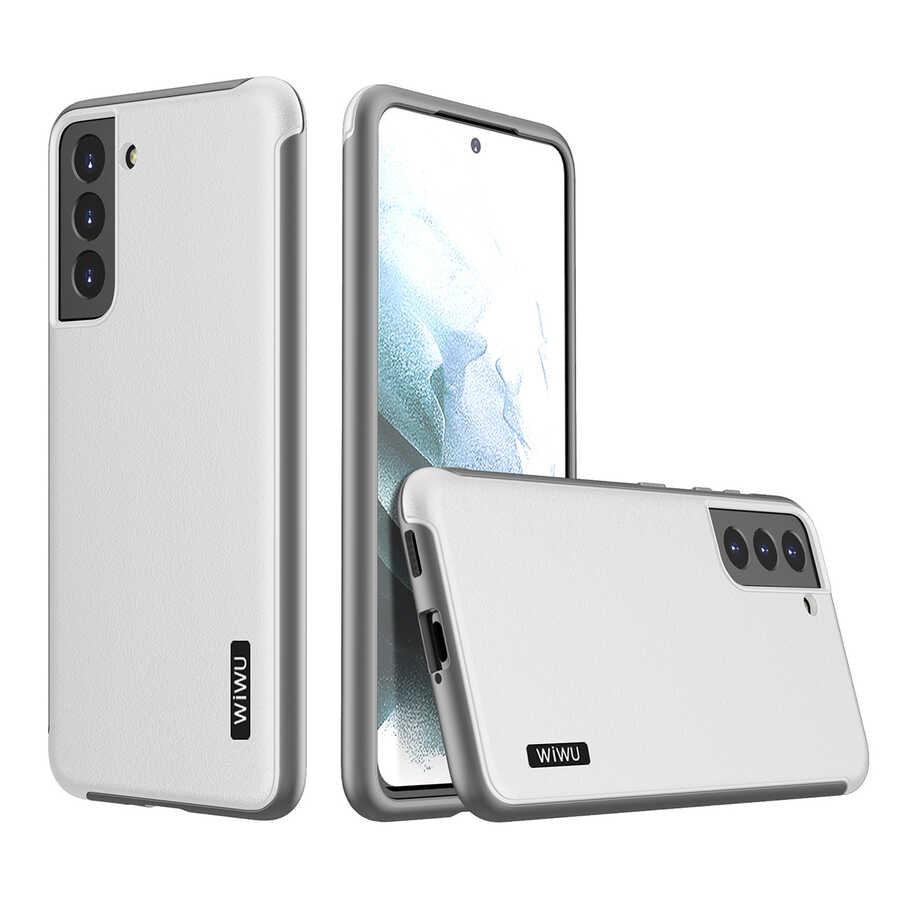 Galaxy S21 Kılıf Wiwu Sand Stone Kapak Beyaz