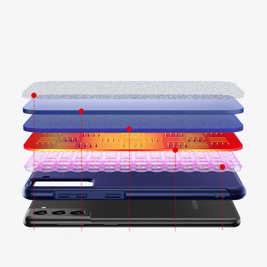 Galaxy S21 Plus Kılıf Wiwu Sand Stone Kapak Mavi