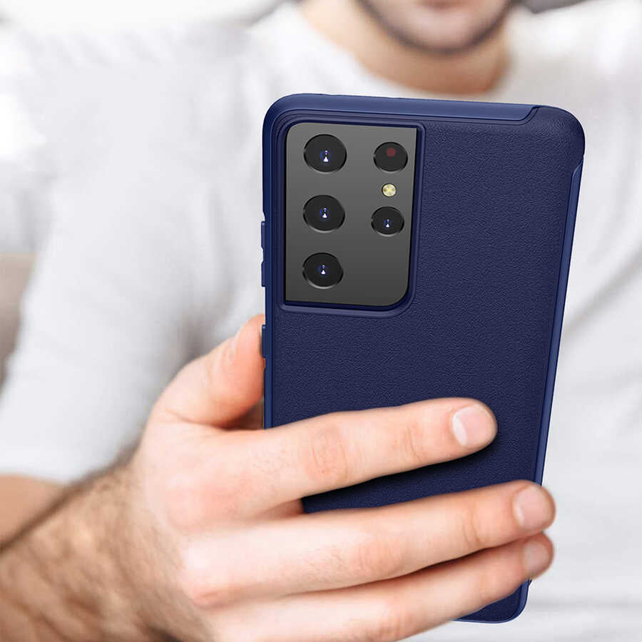 Galaxy S21 Ultra Kılıf Wiwu Sand Stone Kapak Mavi