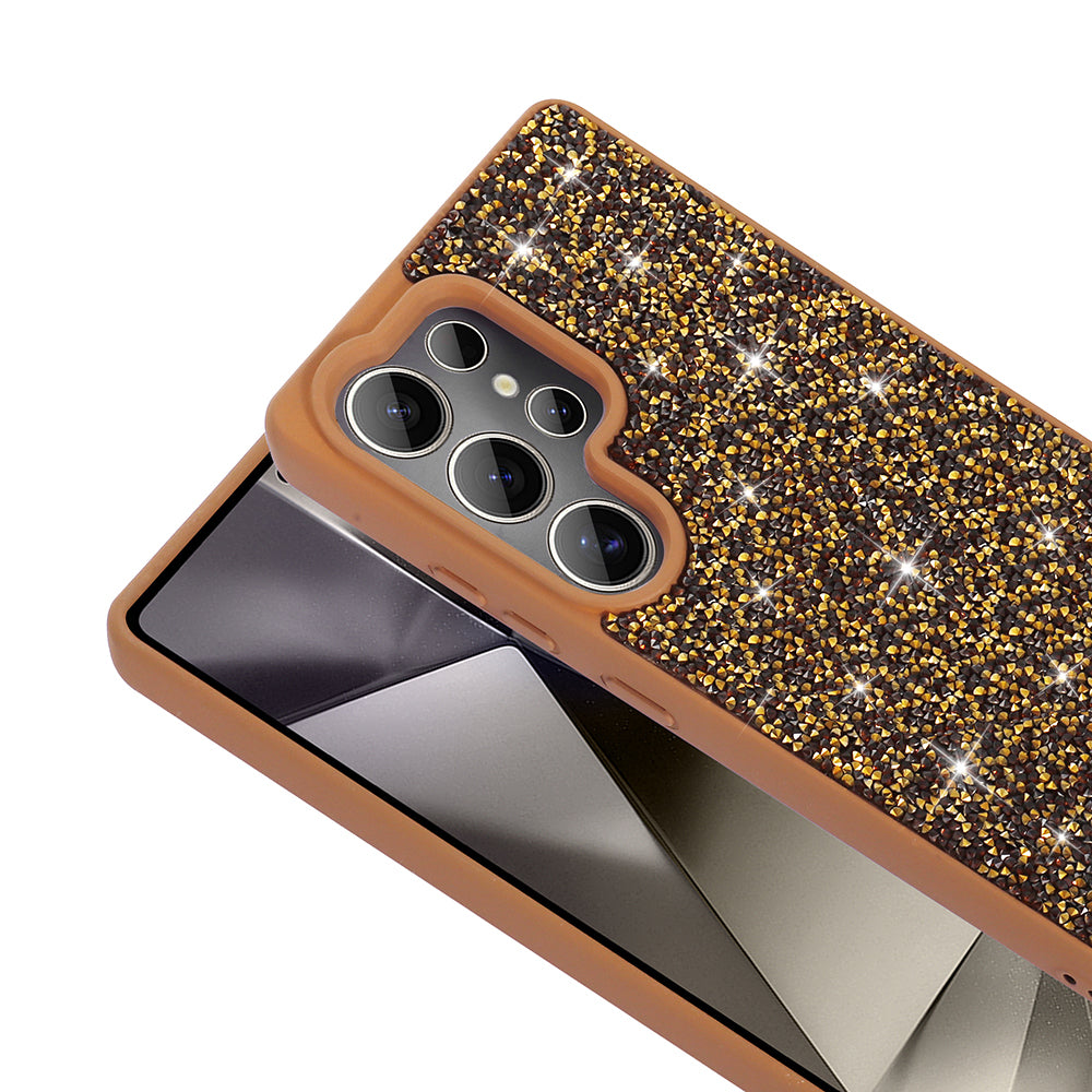 Galaxy S22 Ultra Kılıf Parlak Taşlı Tasarım Zore Pırlanta Kapak Beyaz