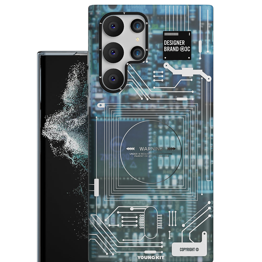 Galaxy S22 Ultra Kılıf YoungKit Technology Serisi Kapak Mavi