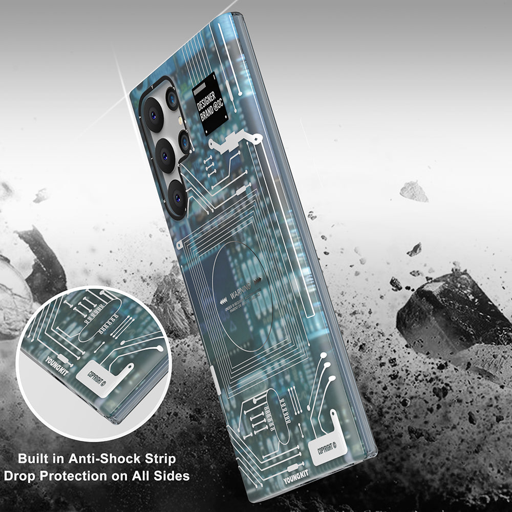 Galaxy S22 Ultra Kılıf YoungKit Technology Serisi Kapak Siyah