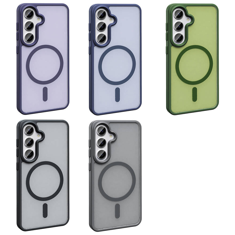 Galaxy S23 FE Kılıf M-safe Şarj Özellikli Mat Arka Yüzey Zore Sio Kapak Lacivert