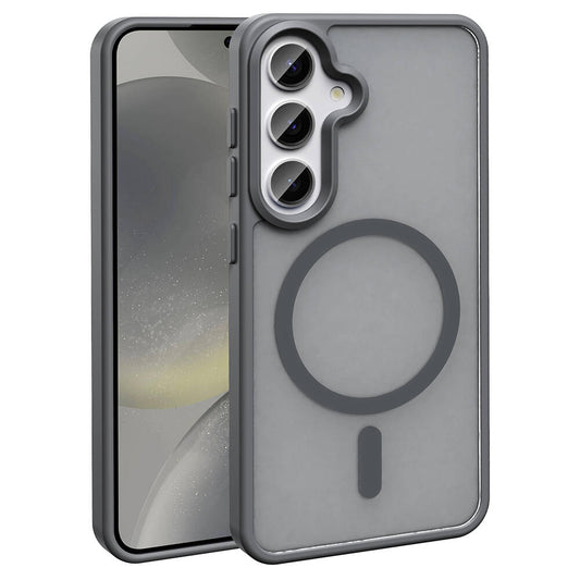 Galaxy S23 FE Kılıf M-safe Şarj Özellikli Mat Arka Yüzey Zore Sio Kapak Gri