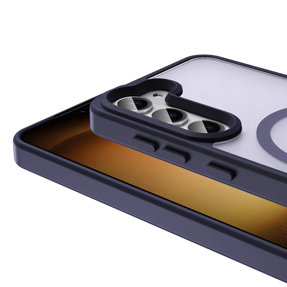 Galaxy S23 FE Kılıf M-safe Şarj Özellikli Mat Arka Yüzey Zore Sio Kapak Koyu Mor