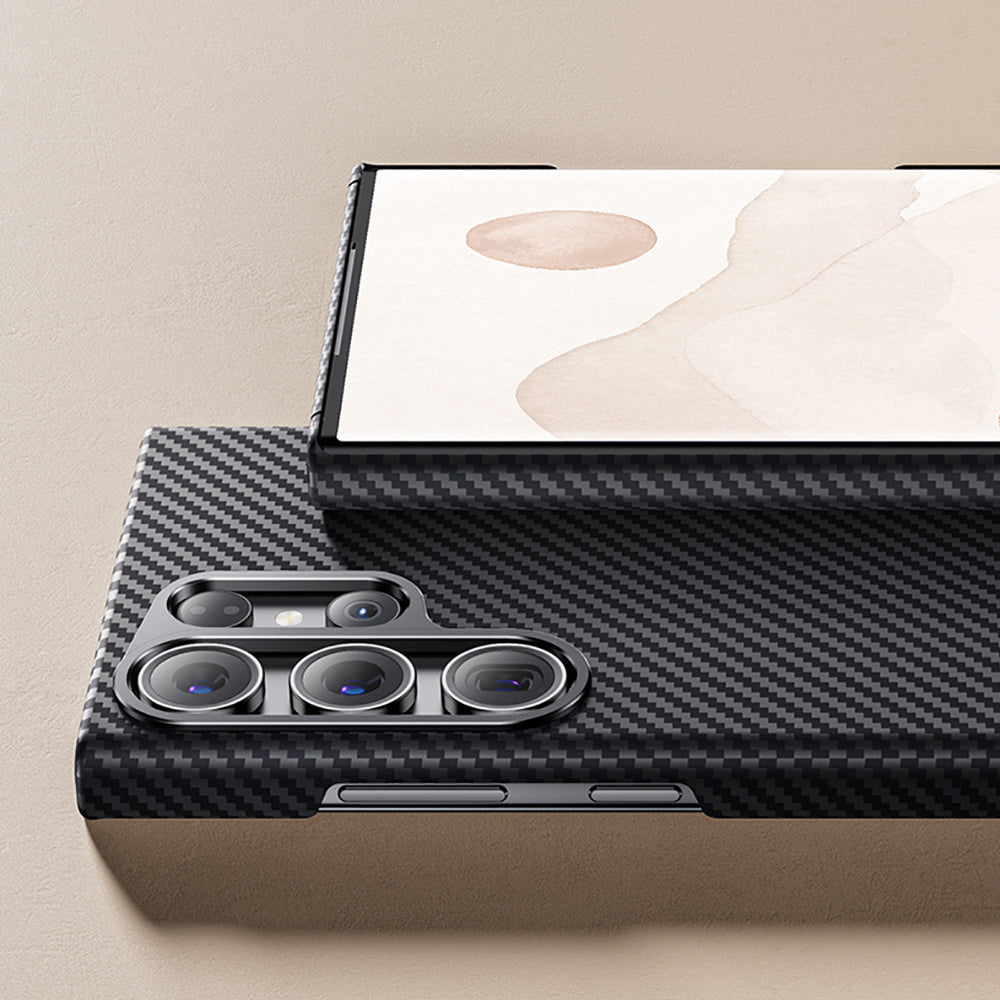 Galaxy S23 Kılıf Benks Magsafe Şarj Özellikli Magnetik ArmorAir 600D Kevlar Fiber Kapak Siyah