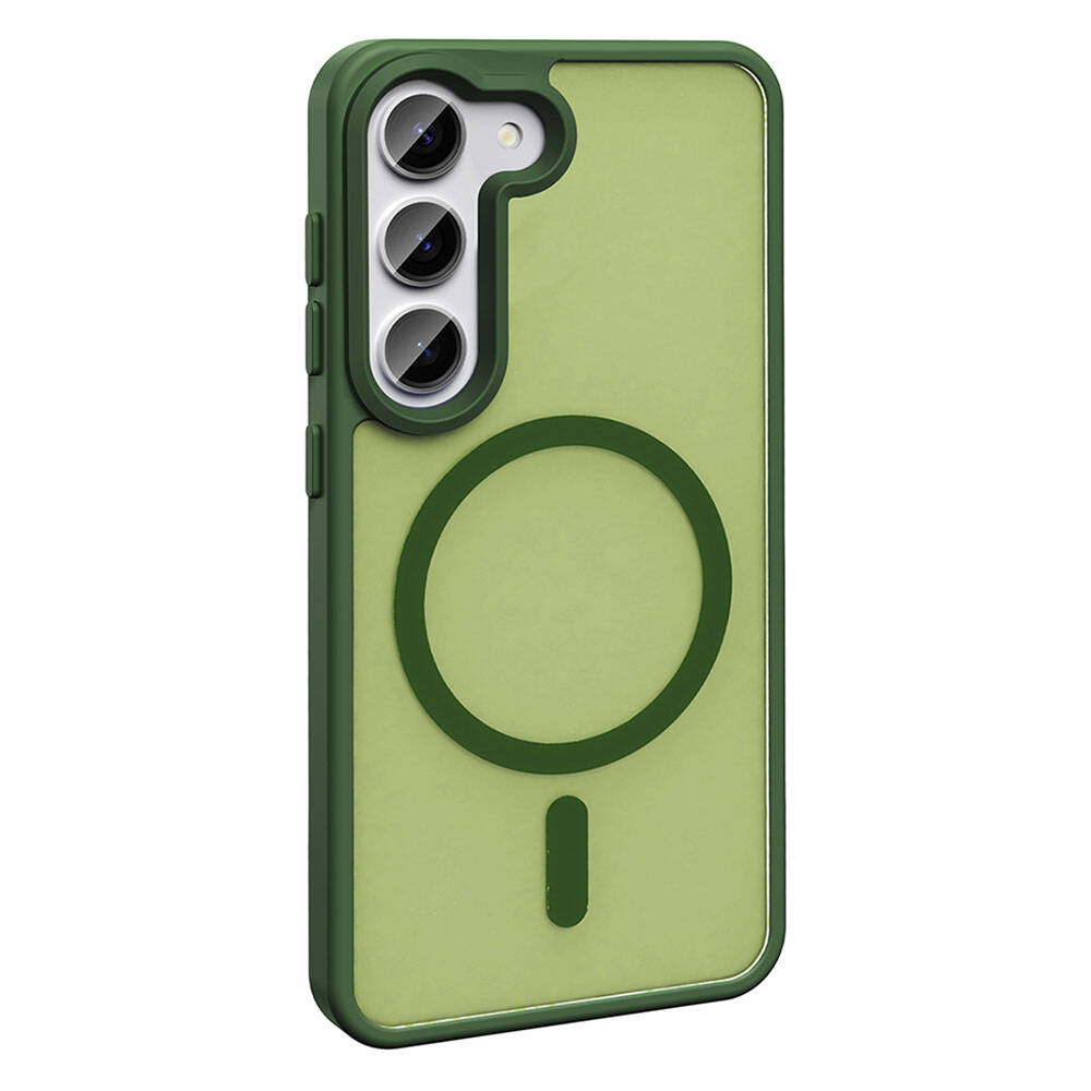 Galaxy S23 Kılıf M-safe Şarj Özellikli Mat Arka Yüzey Zore Sio Kapak Siyah