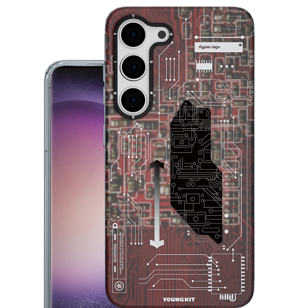 Galaxy S23 Kılıf YoungKit Technology Serisi Kapak Mavi