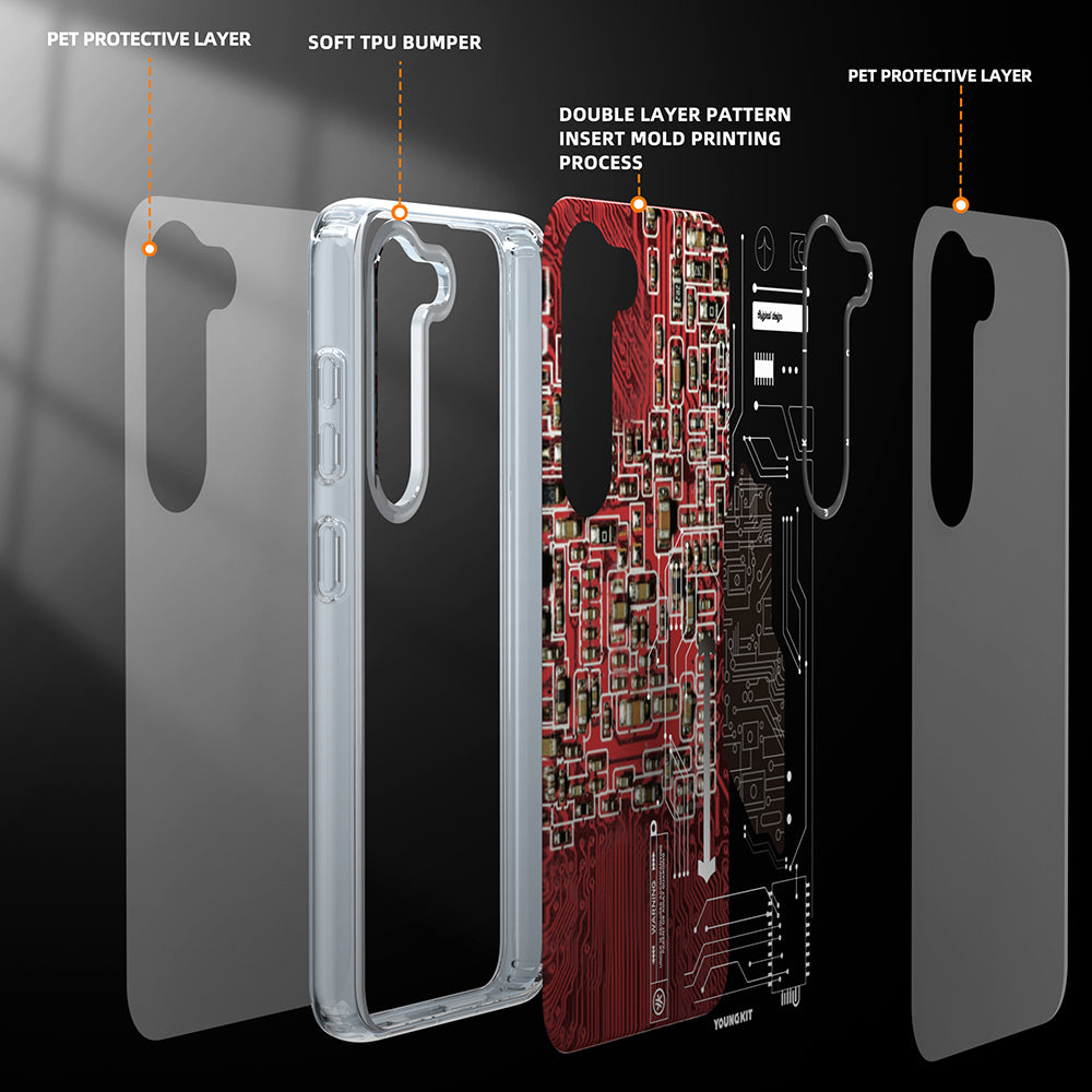 Galaxy S23 Kılıf YoungKit Technology Serisi Kapak Mavi