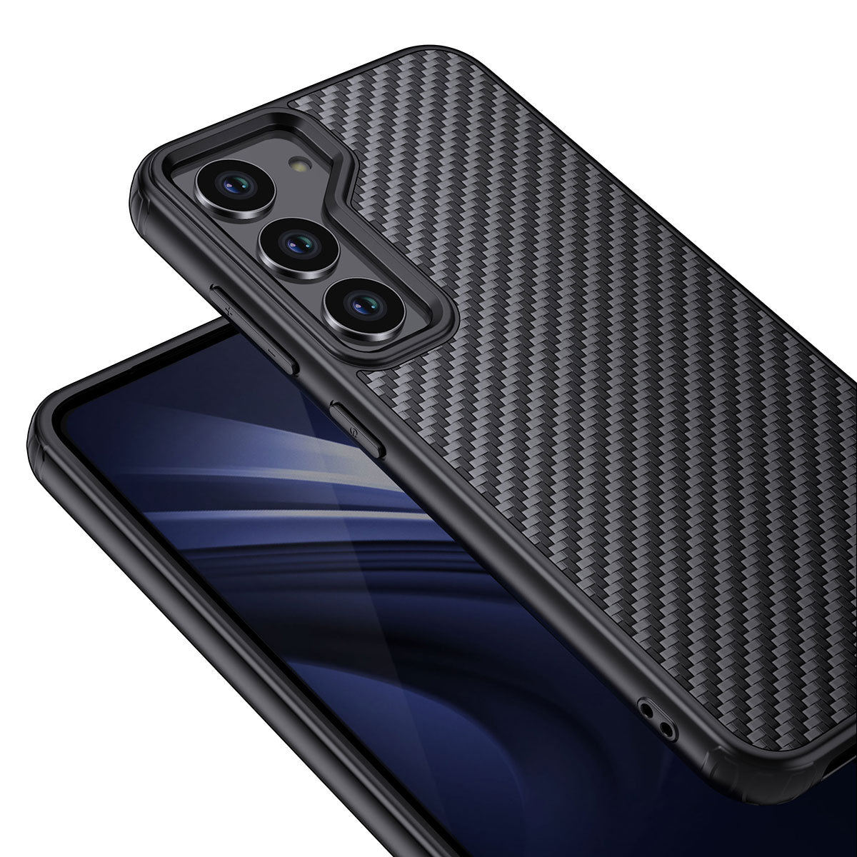 Galaxy S23 Plus Kılıf Aramid Karbon Fiber Magsafe Özellikli Wlons Radison Kapak Siyah