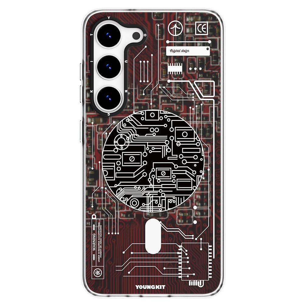 Galaxy S23 Plus Kılıf Magsafe Şarj Özellikli YoungKit Technology Serisi Kapak Kırmızı