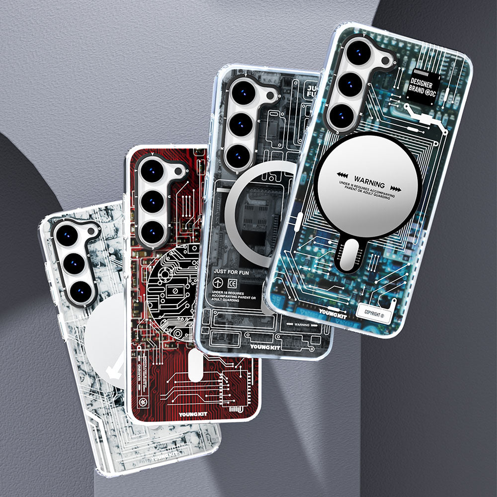 Galaxy S23 Plus Kılıf Magsafe Şarj Özellikli YoungKit Technology Serisi Kapak Siyah