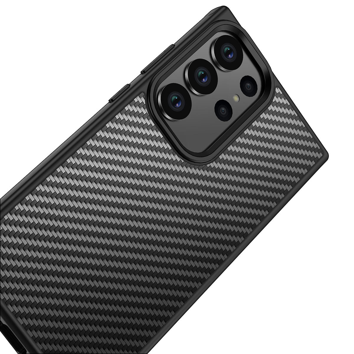 Galaxy S23 Ultra Kılıf Aramid Karbon Fiber Magsafe Özellikli Wlons Radison Kapak Siyah