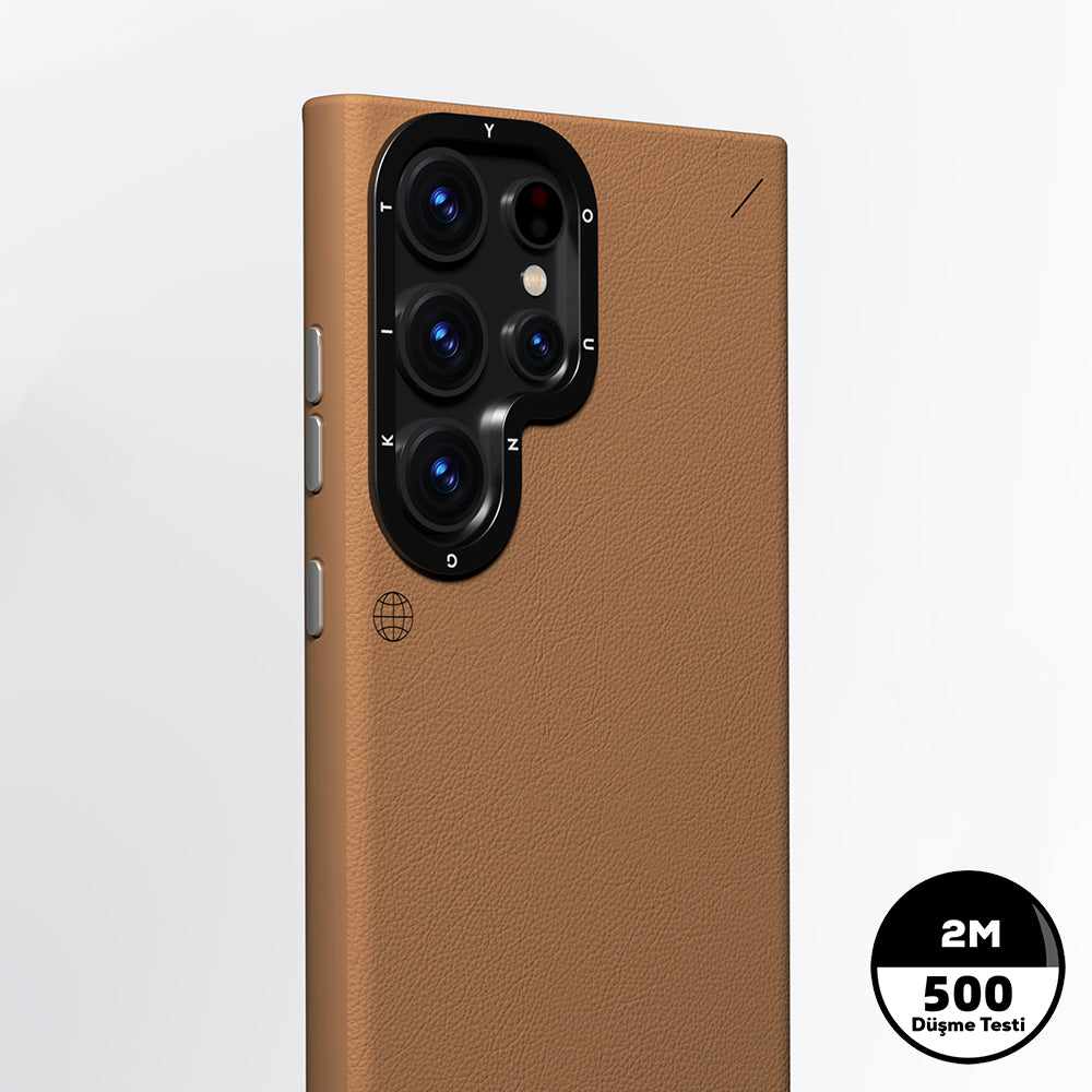 Galaxy S23 Ultra Kılıf M-safe Şarj Özellikli Basit Mat Deri Desenli Youngkit Tech Fashion Serisi Kapak Siyah