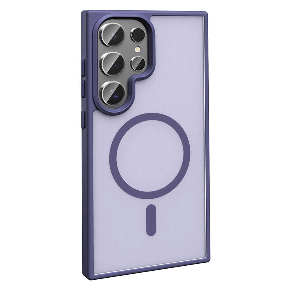 Galaxy S23 Ultra Kılıf M-safe Şarj Özellikli Mat Arka Yüzey Zore Sio Kapak Koyu Yeşil