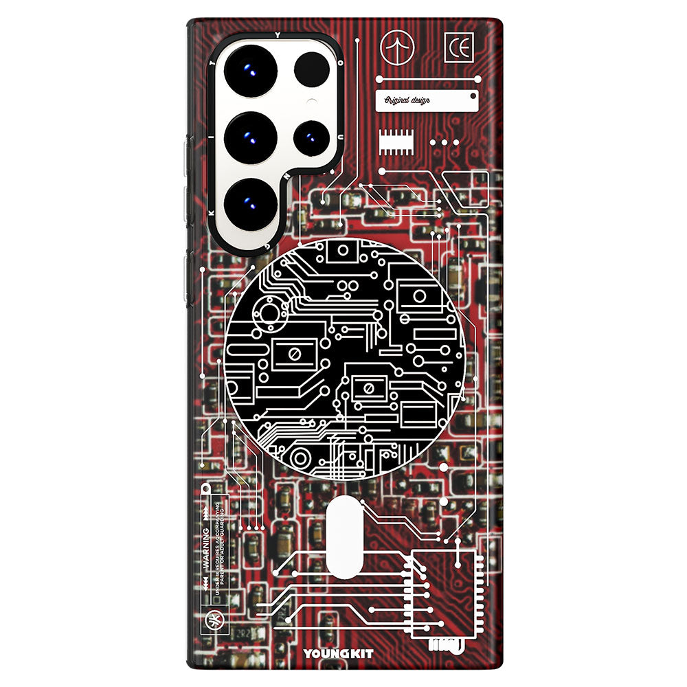 Galaxy S23 Ultra Kılıf Magsafe Şarj Özellikli YoungKit Technology Serisi Kapak Beyaz