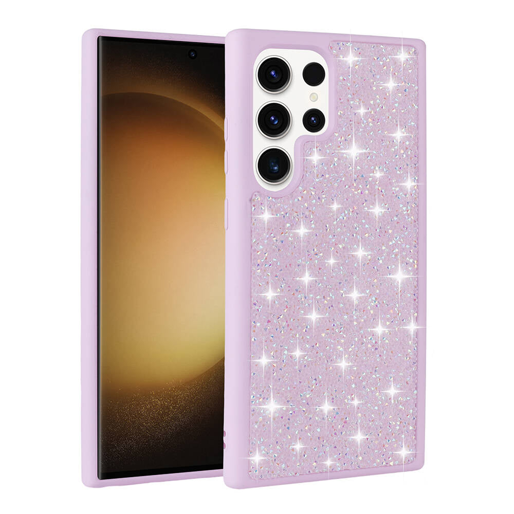 Galaxy S23 Ultra Kılıf Parlak Taşlı Tasarım Zore Pırlanta Kapak Gri