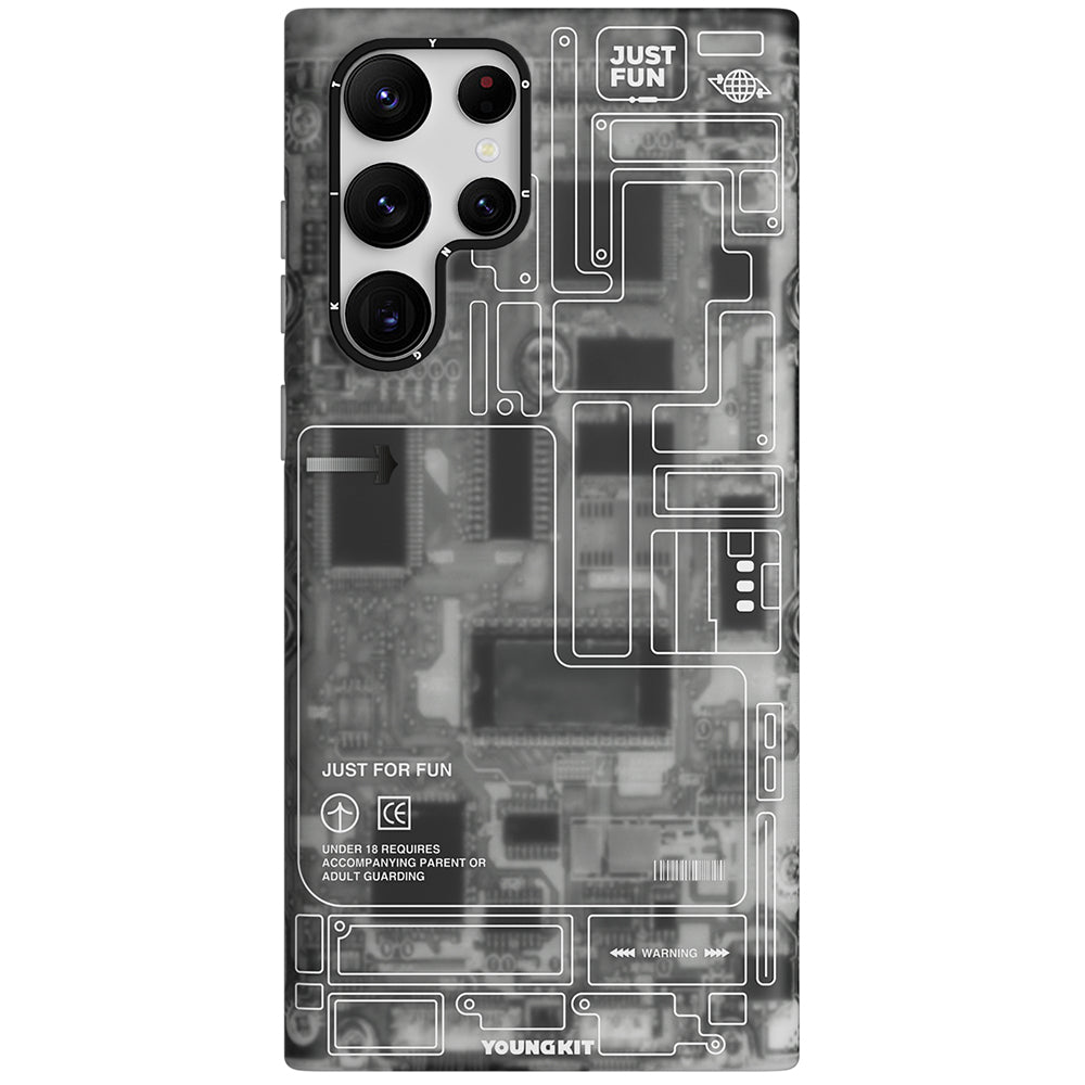 Galaxy S23 Ultra Kılıf YoungKit Technology Serisi Kapak Siyah