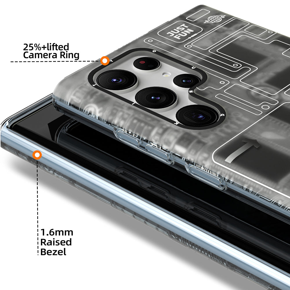 Galaxy S23 Ultra Kılıf YoungKit Technology Serisi Kapak Beyaz