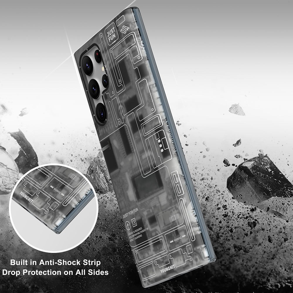 Galaxy S23 Ultra Kılıf YoungKit Technology Serisi Kapak Mavi