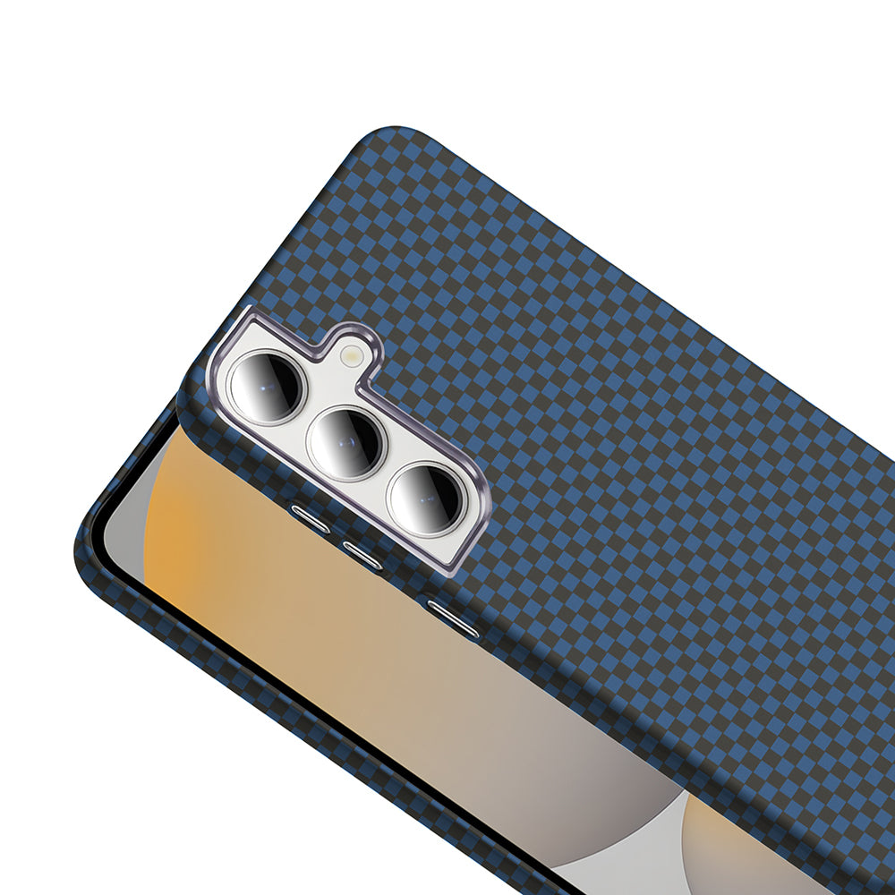 Galaxy S24 FE Kılıf M-safe Şarj Özellikli Karbon Fiber Görünümlü Zore Gros Kapak Lacivert