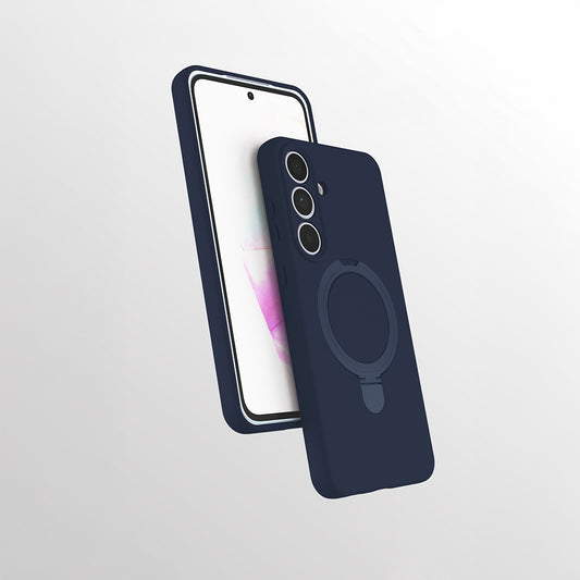 Galaxy S24 FE Kılıf M-safe Şarj Özellikli Standlı Zore Samara Kapak Lacivert