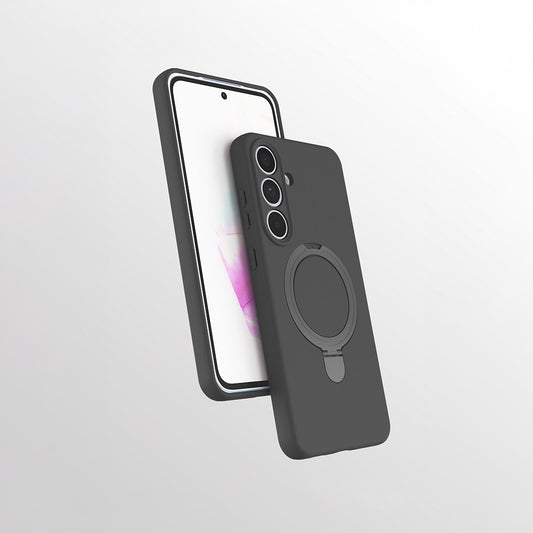 Galaxy S24 FE Kılıf M-safe Şarj Özellikli Standlı Zore Samara Kapak Titanyum-Gri