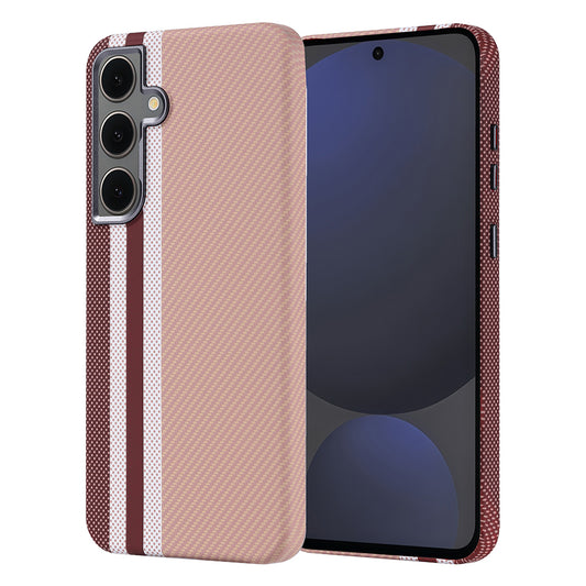 Galaxy S24 FE Kılıf M-safe Şarj Özellikli Karbon Fiber Görünümlü Zore Nekst Kapak Gold