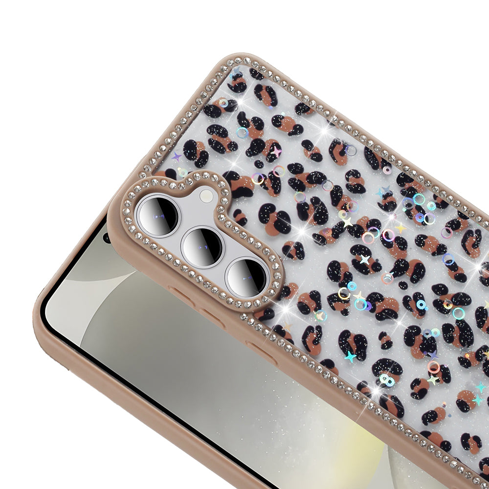 Galaxy S24 FE Kılıf Taşlı ve Simli Tasarım Zore Azra Kapak Siyah