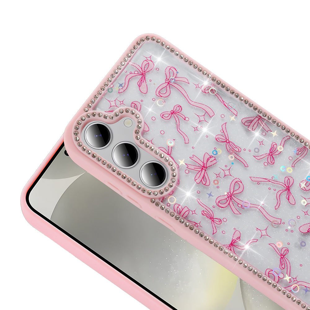 Galaxy S24 FE Kılıf Taşlı ve Simli Tasarım Zore Azra Kapak Siyah