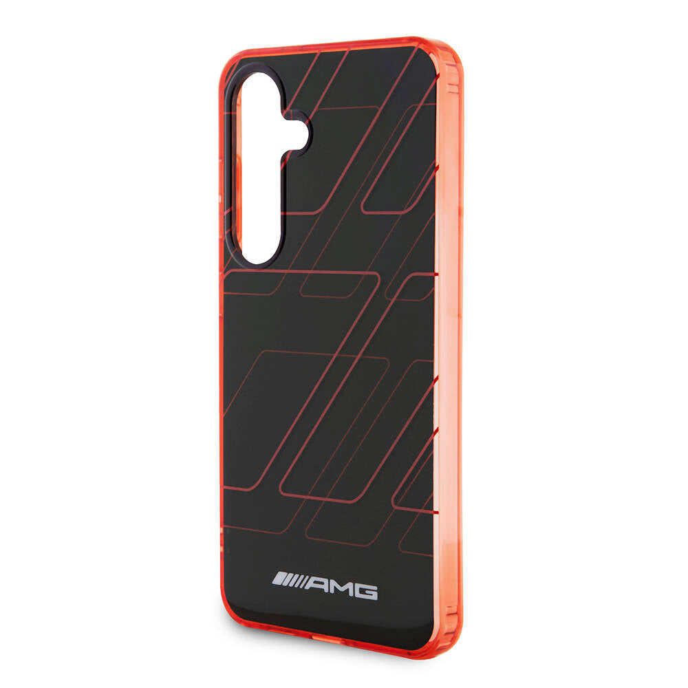 Galaxy S24 Kılıf AMG Orjinal Lisanslı Çift Katmanlı Dörtgen Desenli Kapak Siyah