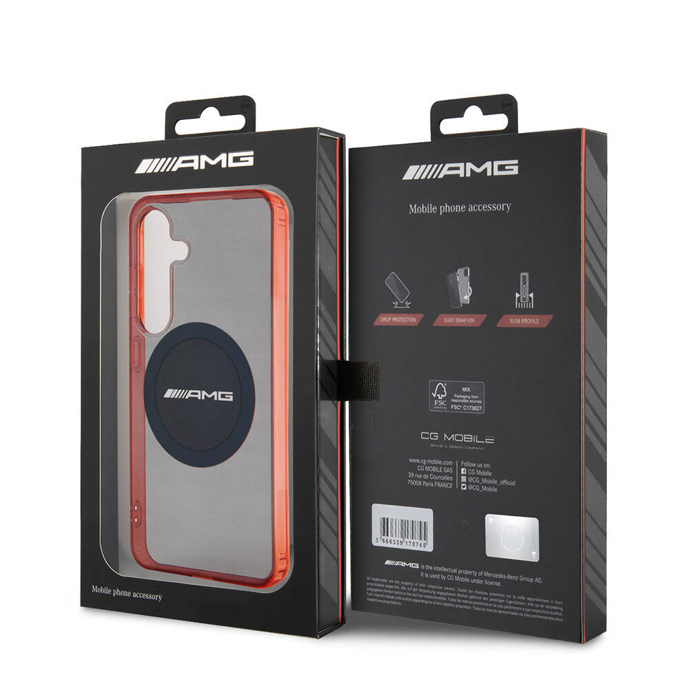 Galaxy S24 Kılıf AMG Orjinal Lisanslı Magsafe Şarj Özellikli Transparan Timeless Kapak Siyah