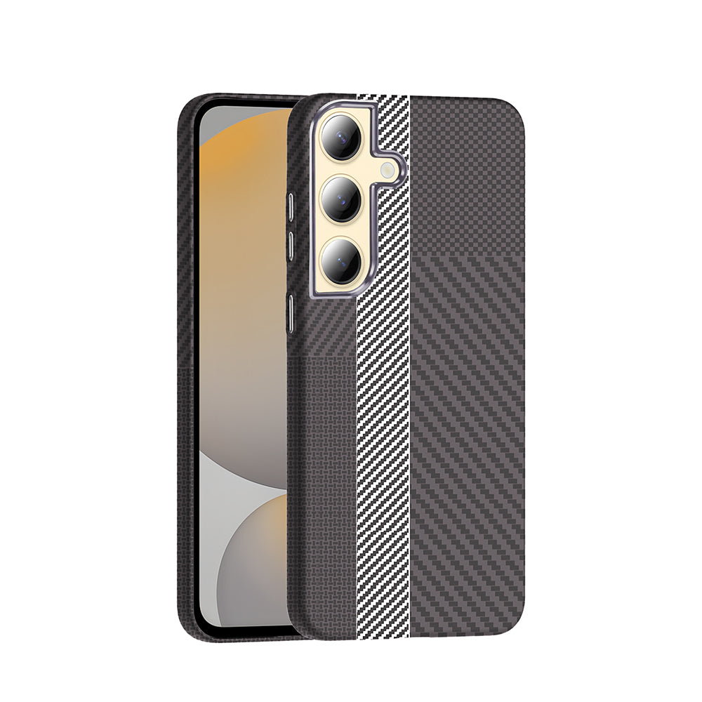 Galaxy S24 Kılıf M-safe Şarj Özellikli Karbon Fiber Görünümlü Zore Gros Kapak Lacivert