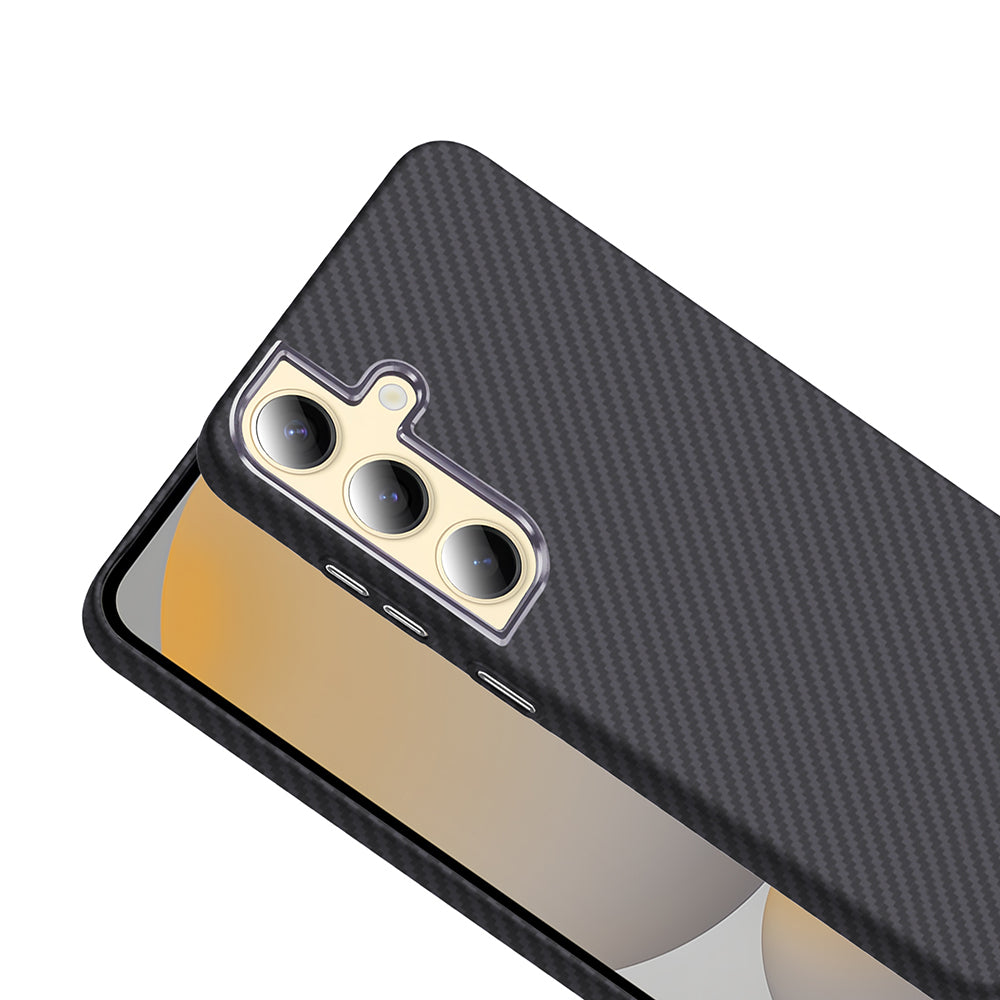 Galaxy S24 Kılıf M-safe Şarj Özellikli Karbon Fiber Görünümlü Zore Gros Kapak Desert Titanyum