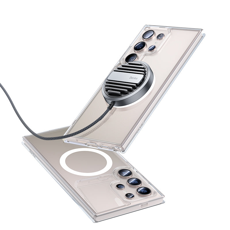 Galaxy S24 Kılıf Magsafe Şarj Özellikli Airbagli Şeffaf Benks LucentPro Serisi Kapak Şeffaf