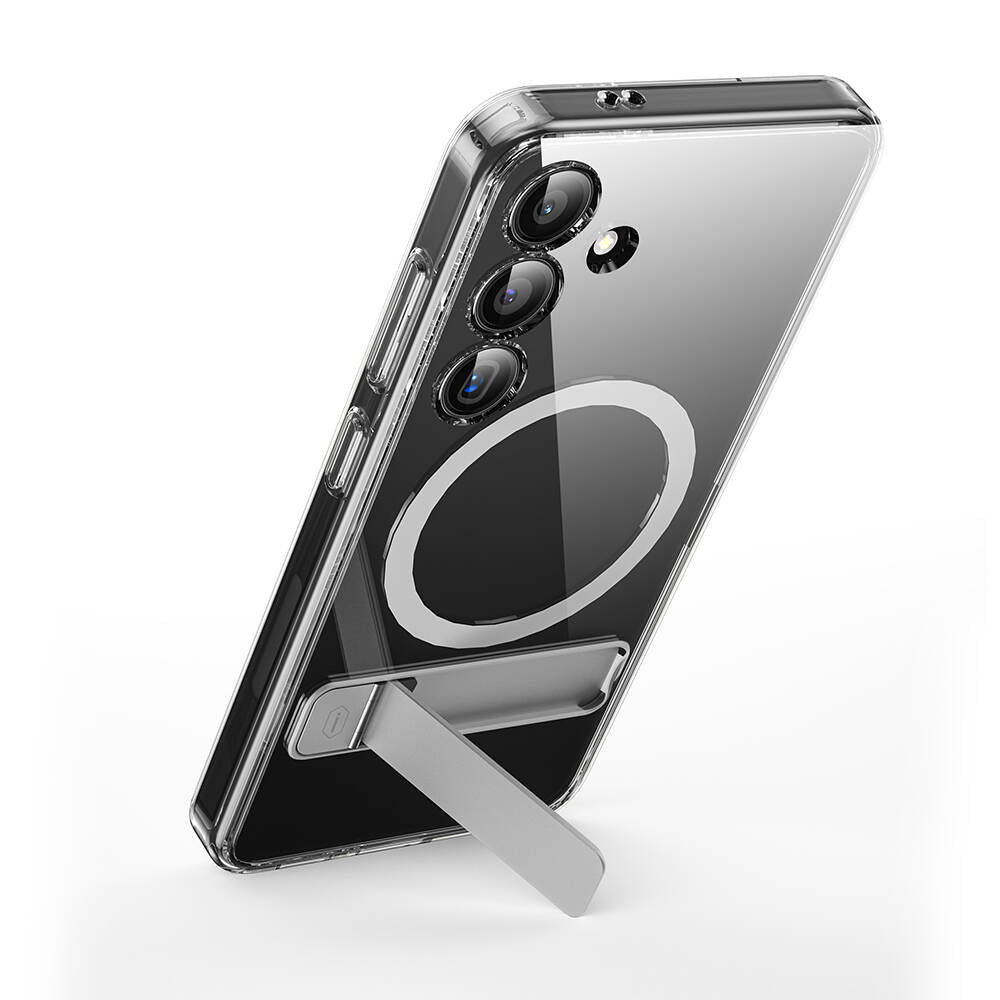 Galaxy S24 Kılıf Magsafe Şarj Özellikli Kamera Korumalı Standlı Wiwu KCC-025 Aurora Serisi Kapak Şeffaf