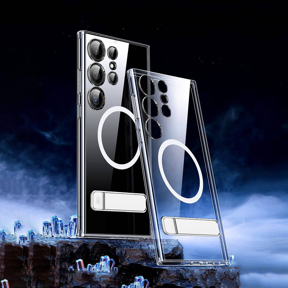 Galaxy S24 Kılıf Magsafe Şarj Özellikli Kamera Korumalı Standlı Wiwu KCC-025 Aurora Serisi Kapak Şeffaf