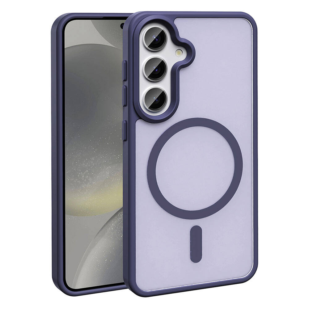 Galaxy S24 Kılıf M-safe Şarj Özellikli Mat Arka Yüzey Zore Sio Kapak Gri