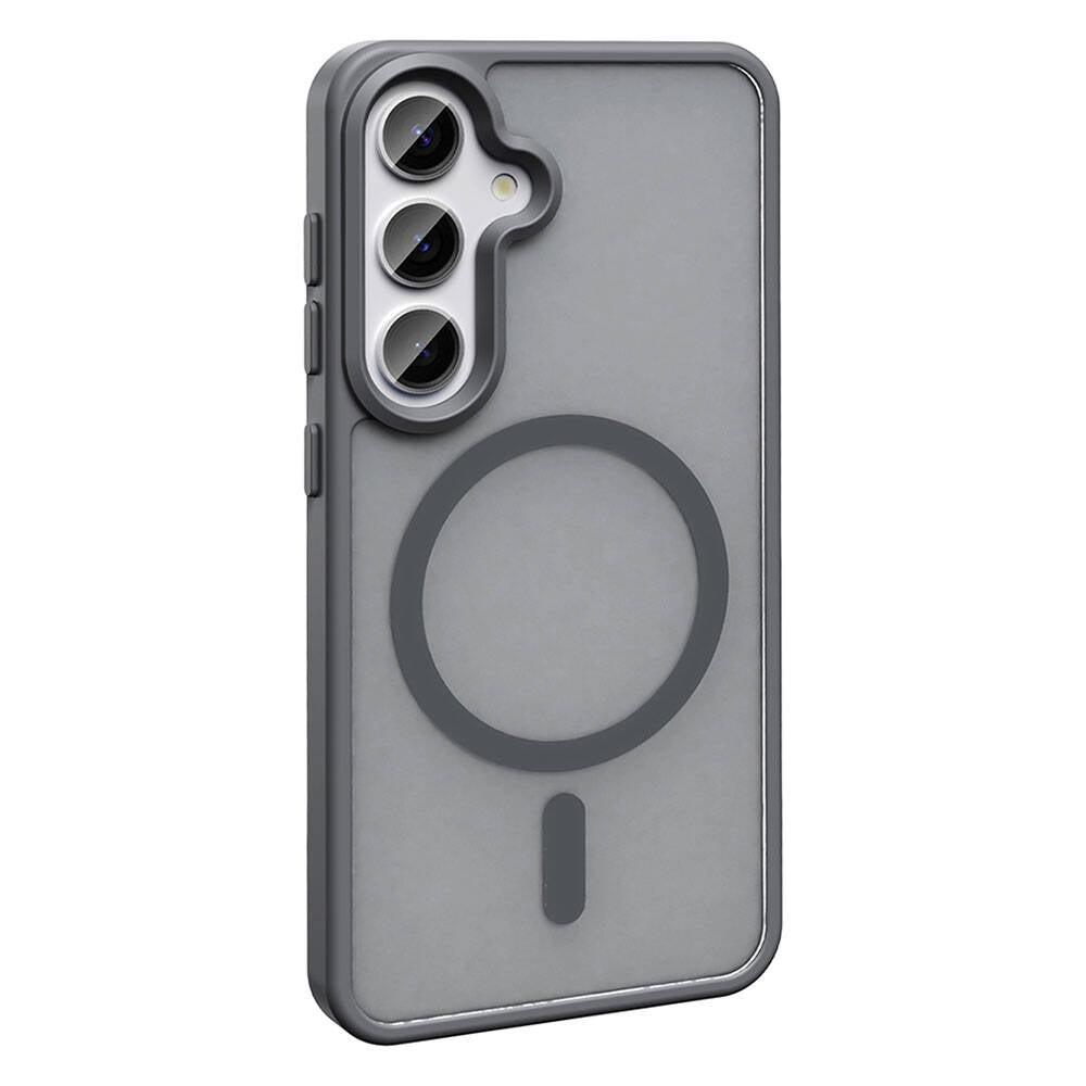 Galaxy S24 Kılıf M-safe Şarj Özellikli Mat Arka Yüzey Zore Sio Kapak Koyu Yeşil