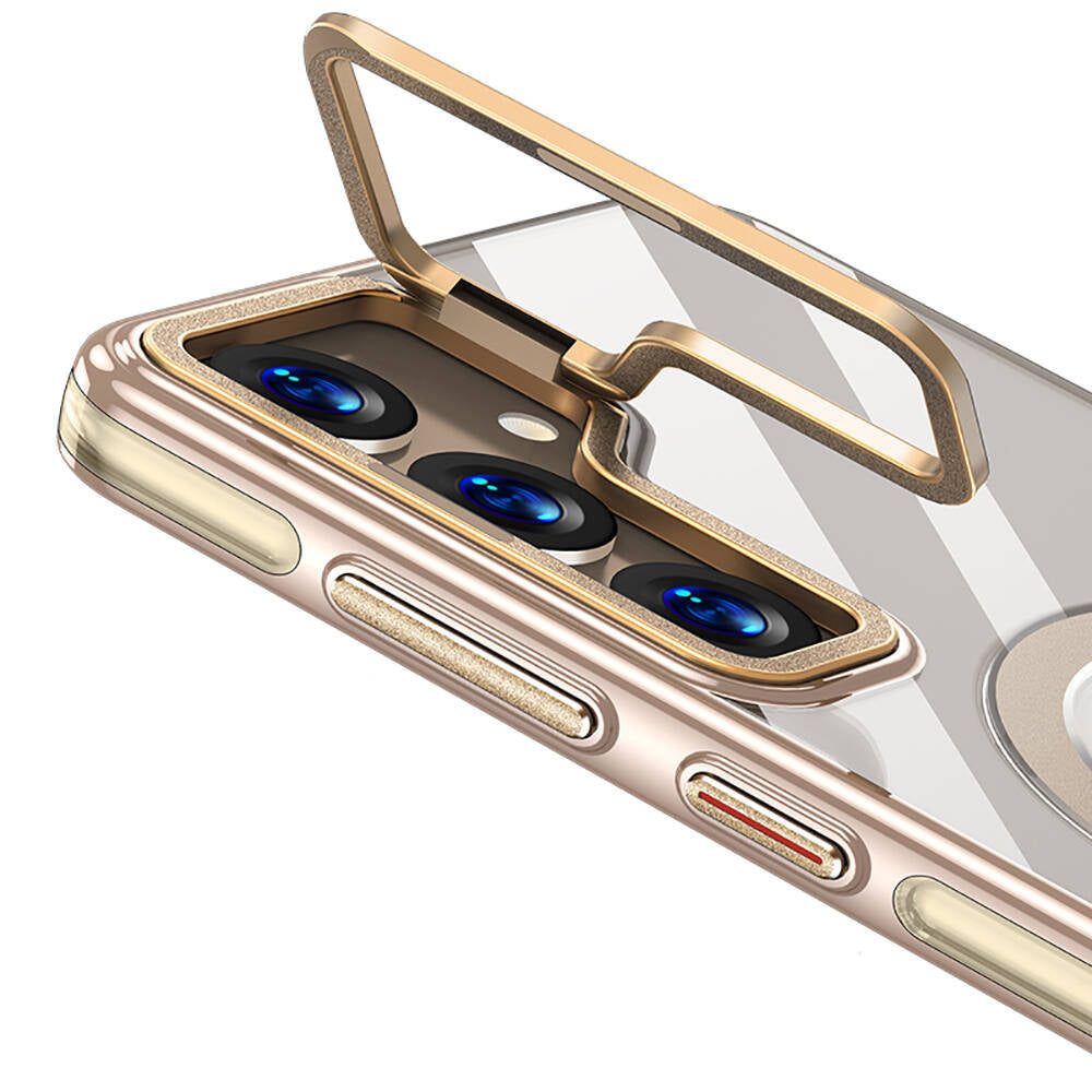 Galaxy S24 Kılıf Magsafe Şarj Özellikli Wlons Standlı Efsane Kapak Siyah