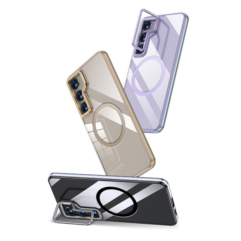 Galaxy S24 Kılıf Magsafe Şarj Özellikli Wlons Standlı Efsane Kapak Gold