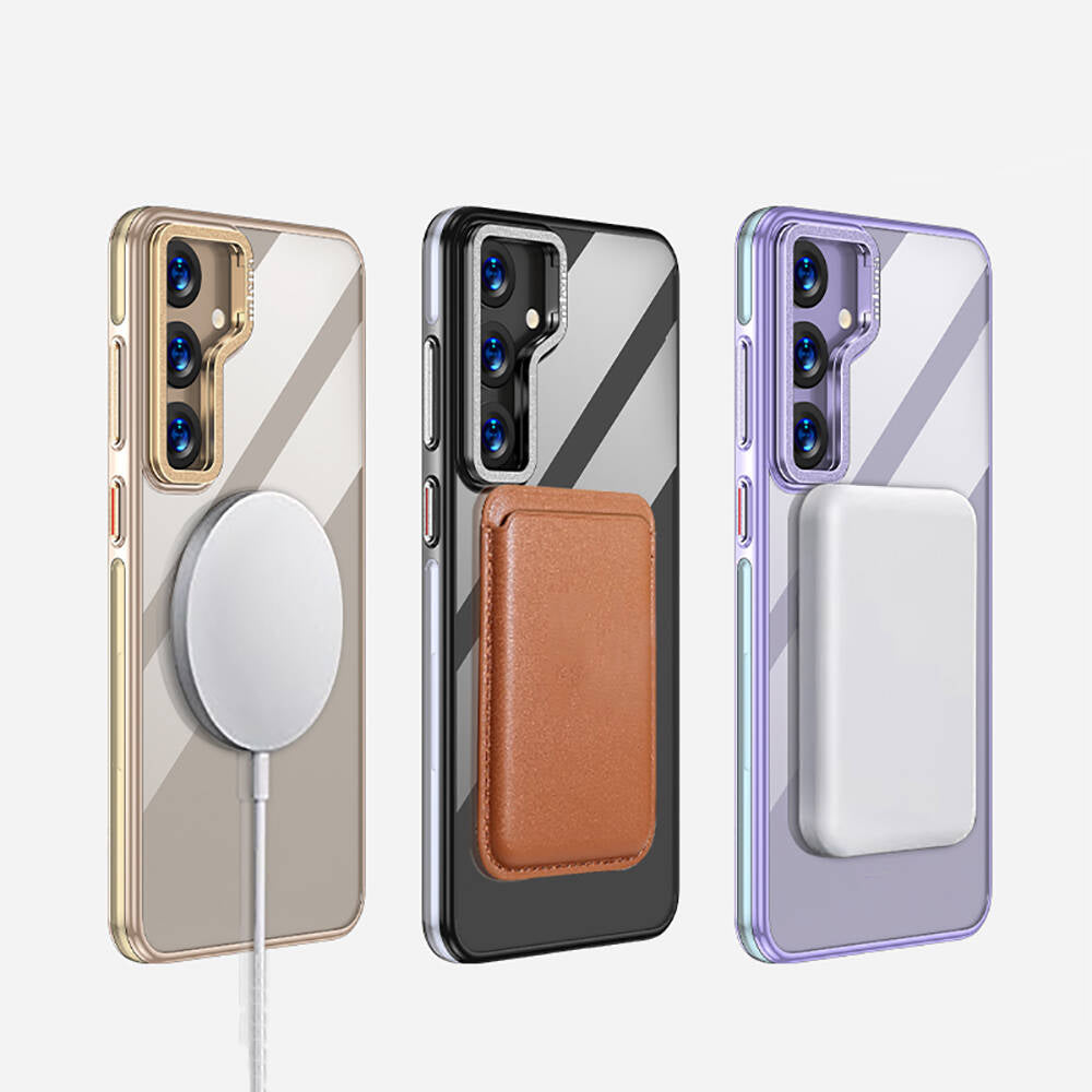 Galaxy S24 Kılıf Magsafe Şarj Özellikli Wlons Standlı Efsane Kapak Mor